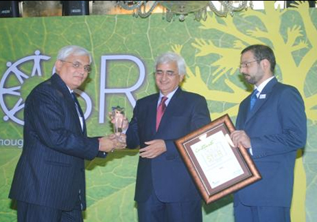Image of India Shining Award presented to BHEL for being best Capital Goods Company in the field of CSR.